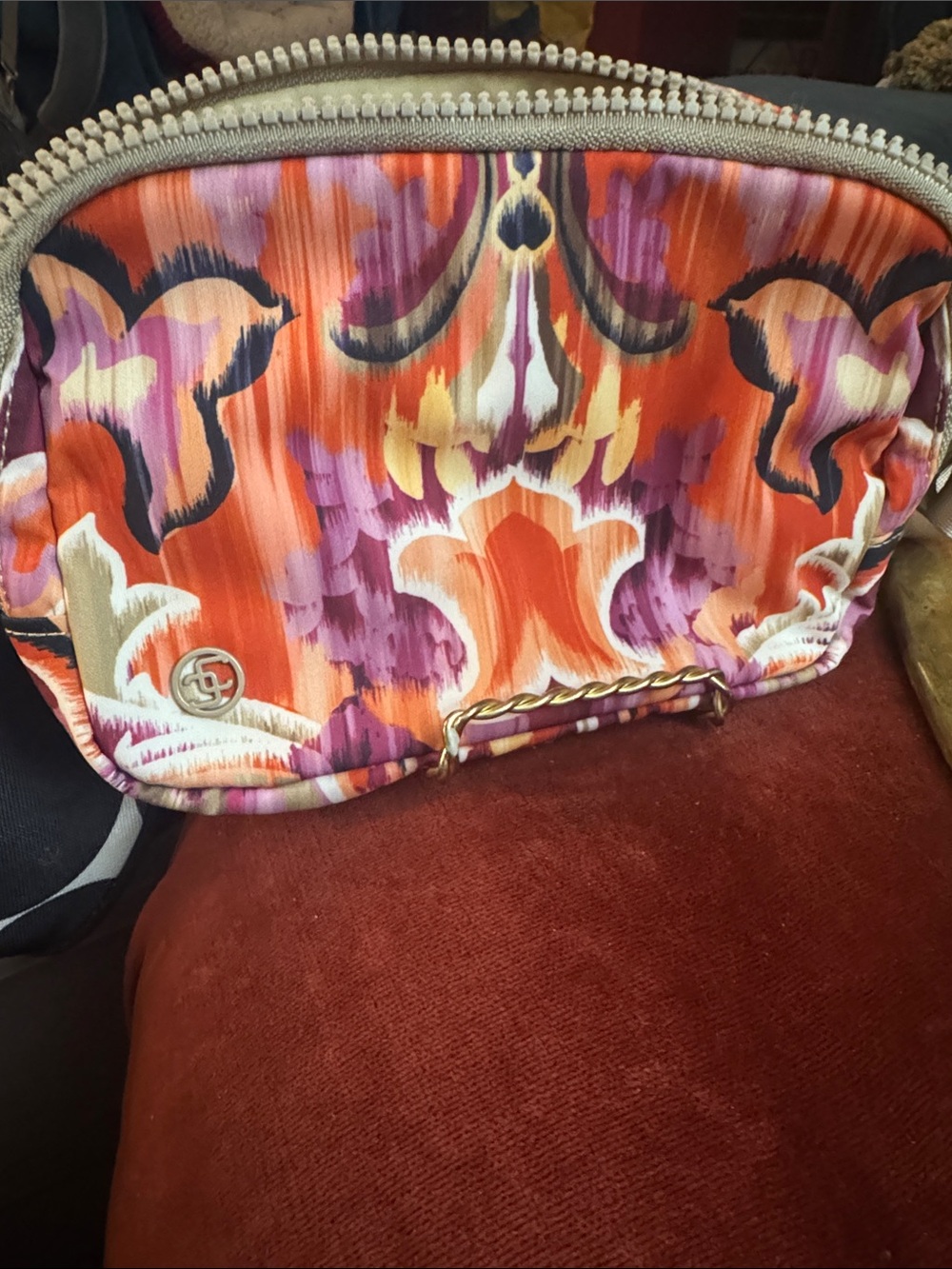 Chico's Orange, Purple & Pink Floral Belt Bag
